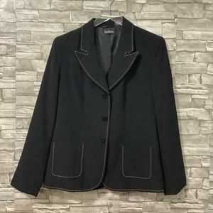 GEORGE Black backstitch lined collar pocked Blazer Jacket Size 10 (W739)